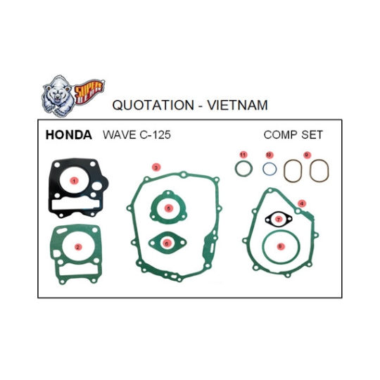 Gioăng máy HD - WAVE 125 , FUTURE NEO (BEAR)